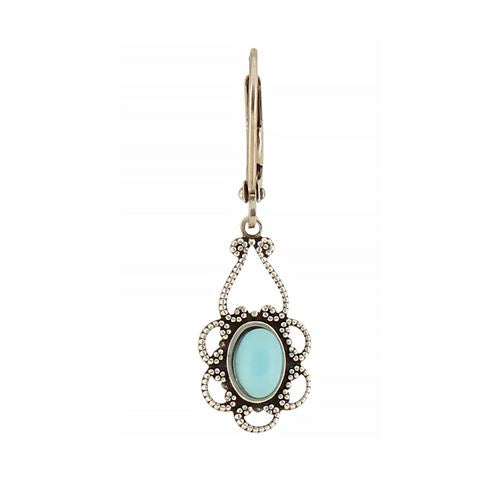 Oval Lace Flower Earrings