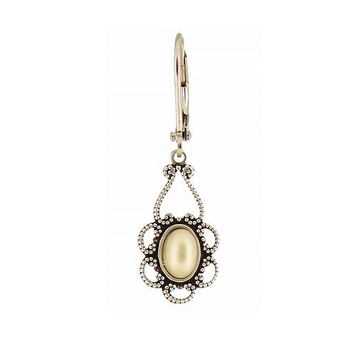 Oval Lace Flower Earrings