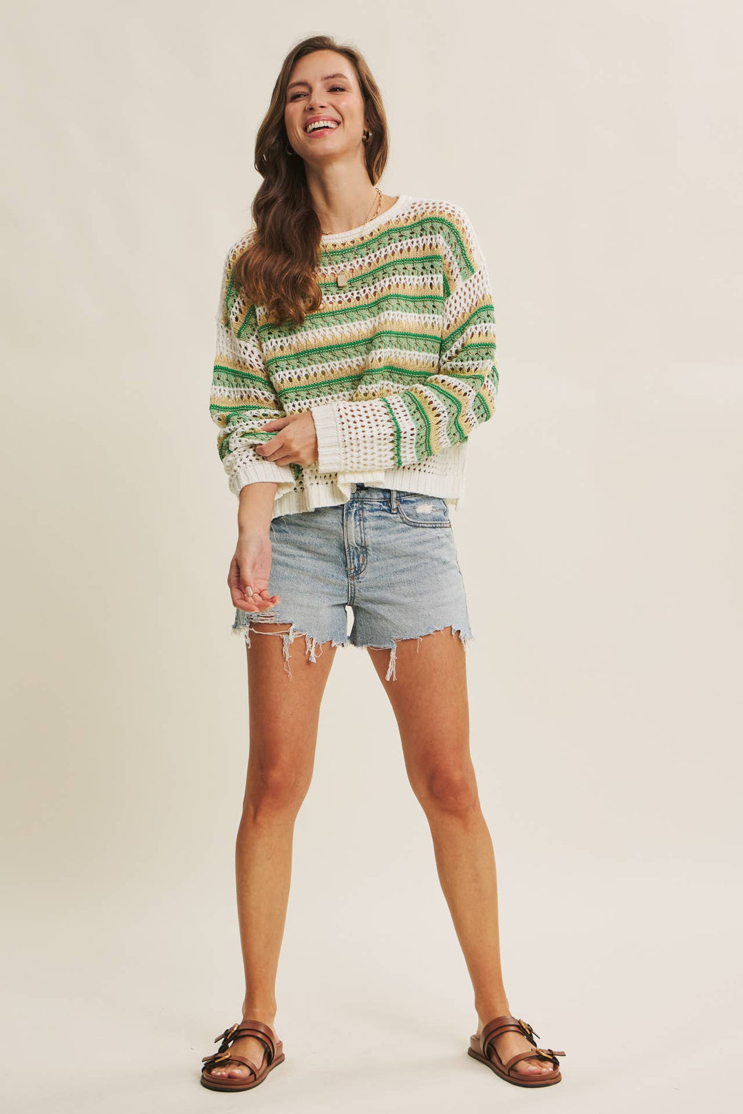 Bright Multi Stripe Crochet Top