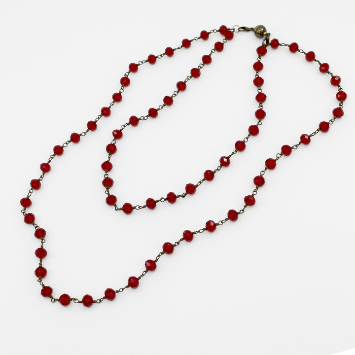 Crystal Rosary Beaded Layering Necklace – 6 Colors