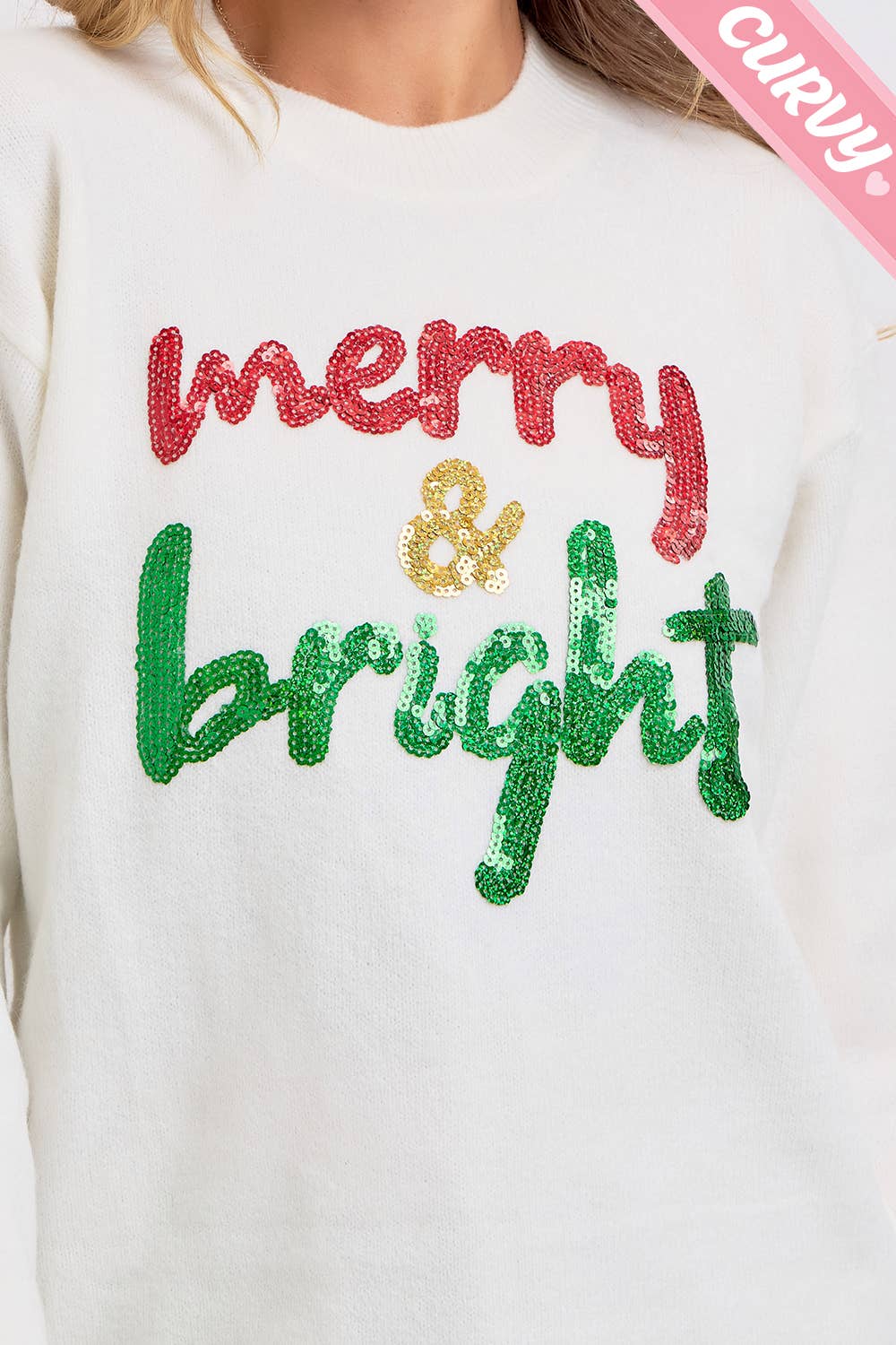 Holiday Sweater - Merry & Bright - Plus Size