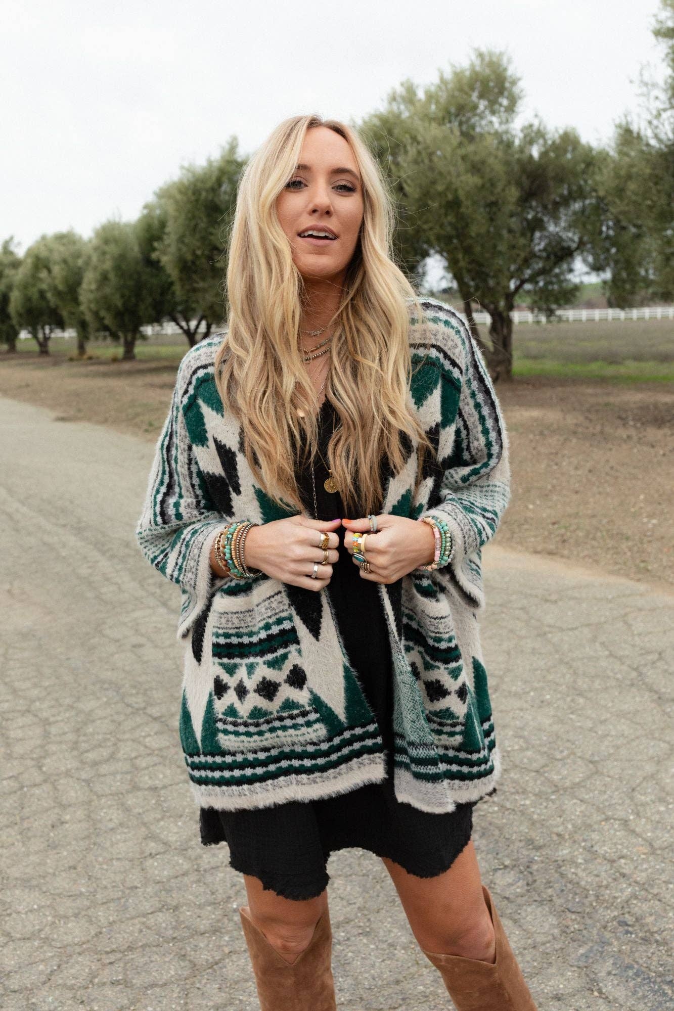 Keep It Up Oversized Cardigan - Green