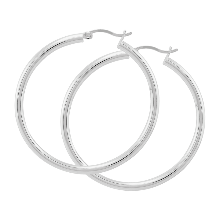 'Smooth Falling' Hoop Earrings in Sterling Silver