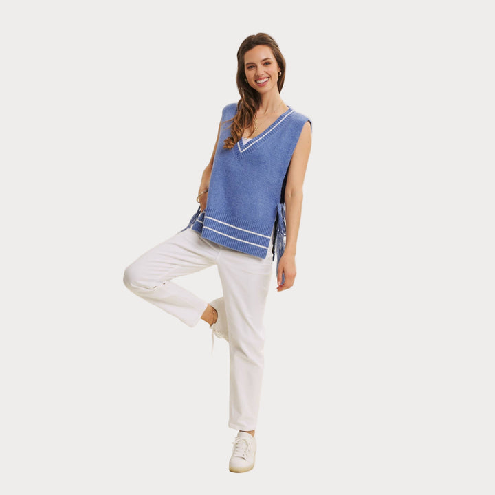 Side-Tie Sweater Vest – Modern Boho Layering Piece