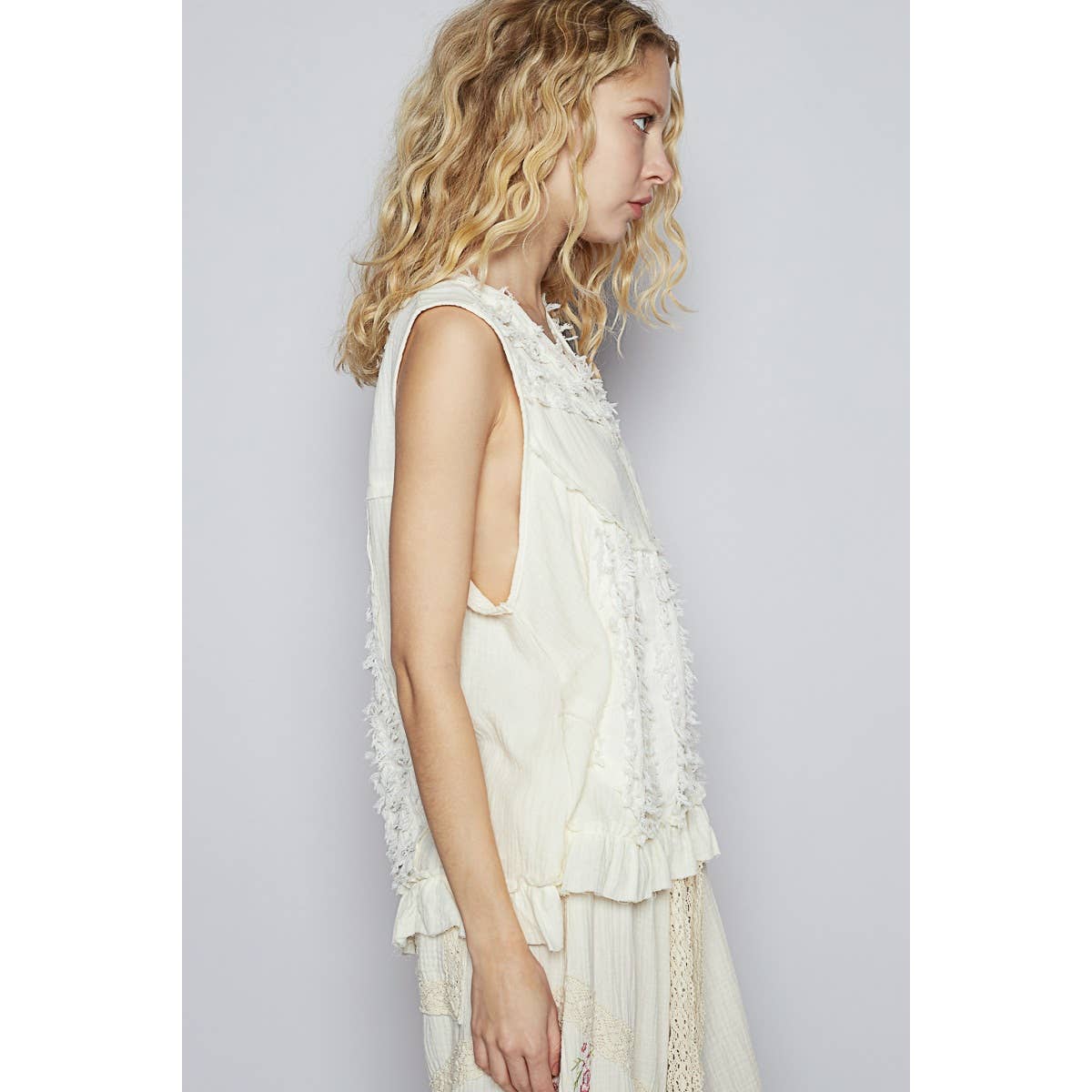 Sleeveless Textured Woven Top