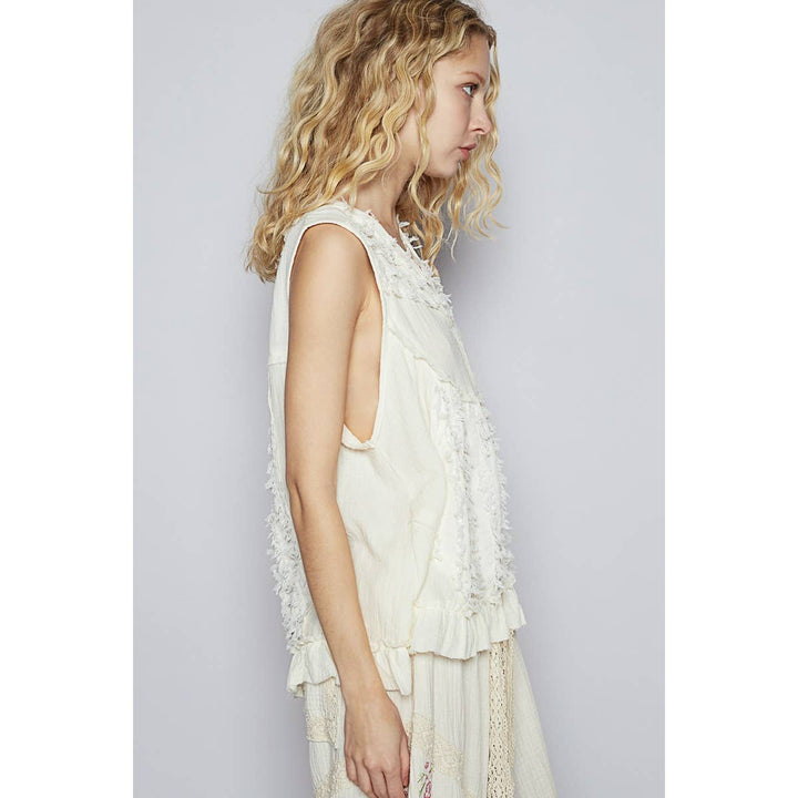 Sleeveless Textured Woven Top