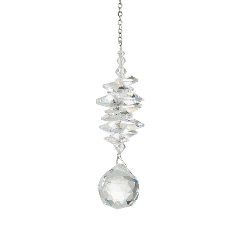 Crystal hanging ornament on a white background