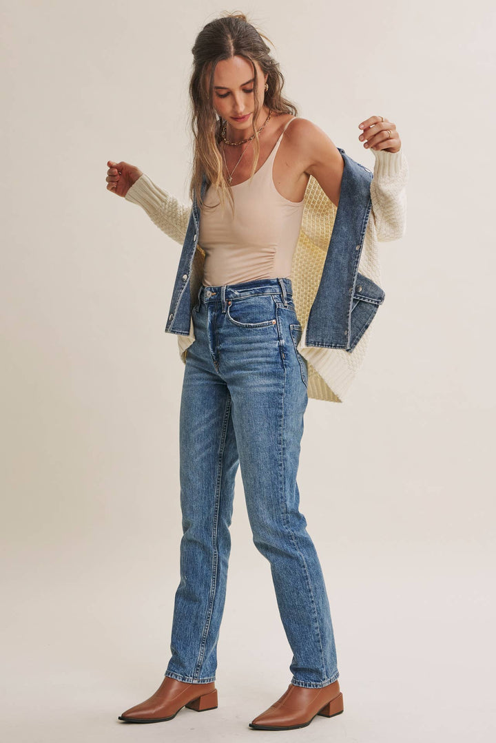 The Blake Mixed Media Denim Cardigan