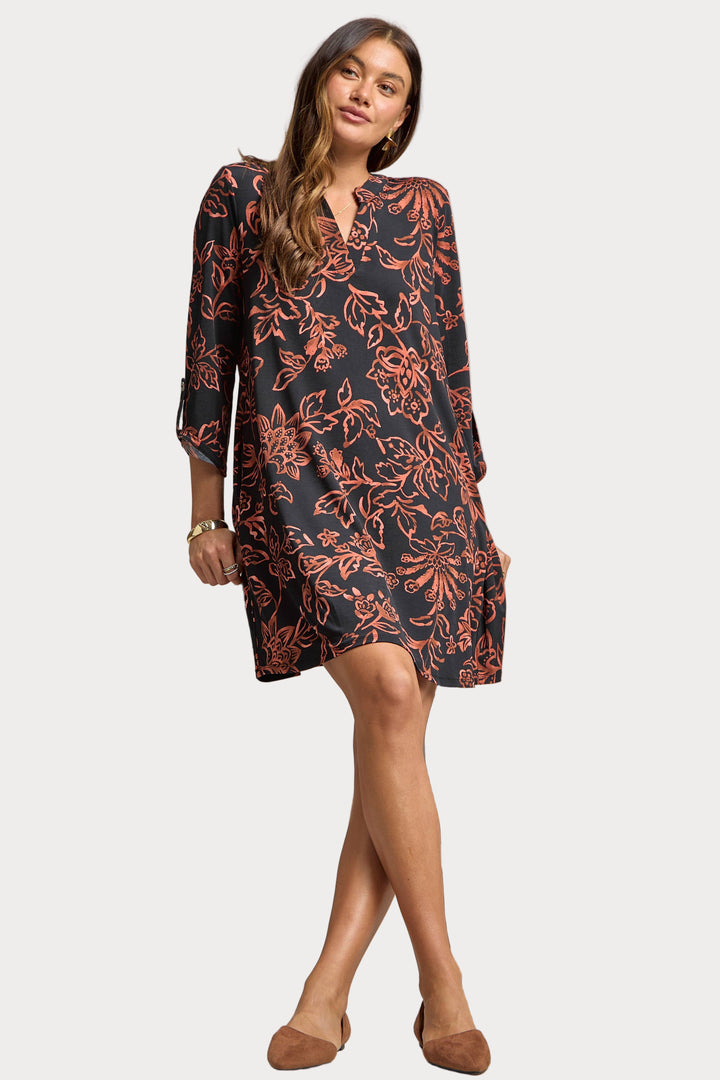 Floral Print A-Line Dress with Pockets
