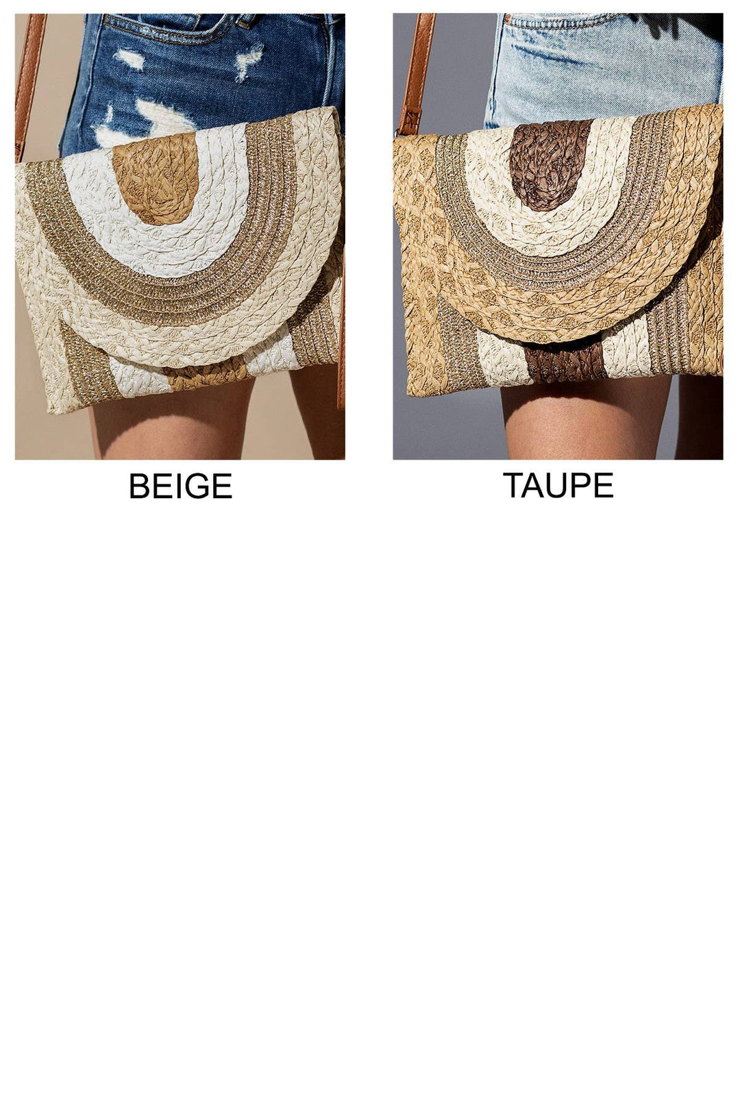 Metallic Straw Crossbody Bag