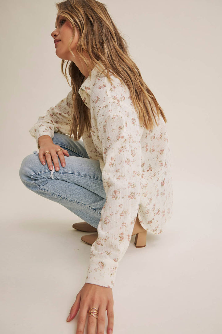 Floral Cotton Gauze Button-Up – Effortless Everyday Style