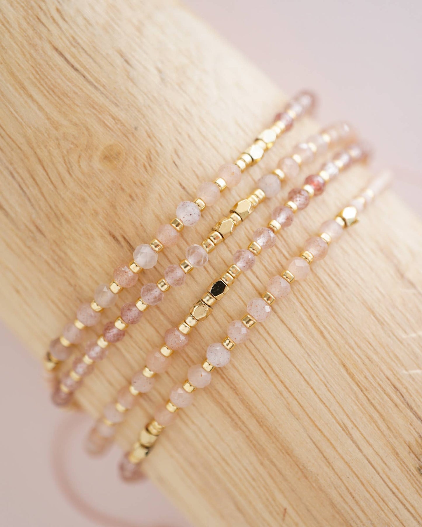 Rose Quartz Healing Gemstone Stacking Bracelet