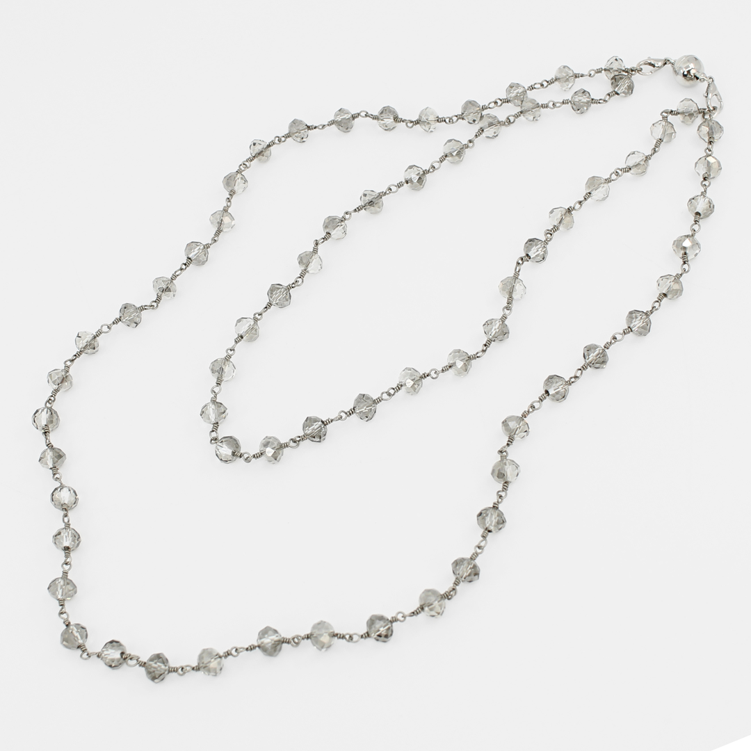 Crystal Rosary Beaded Layering Necklace – 6 Colors