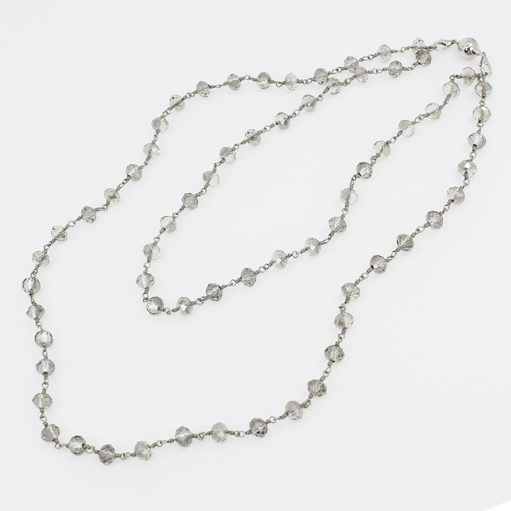 Crystal Rosary Beaded Layering Necklace – 6 Colors