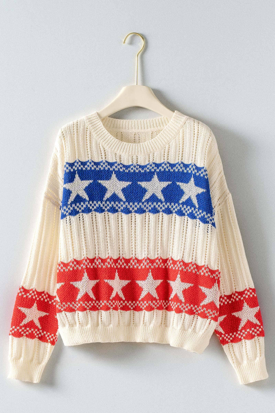 Stars & Stripes Open Knit Sweater