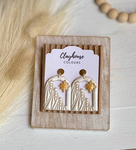 Three Wise Men Clay Earrings