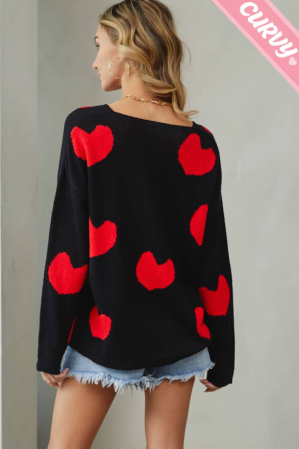 Heart Sweater - Plus Size