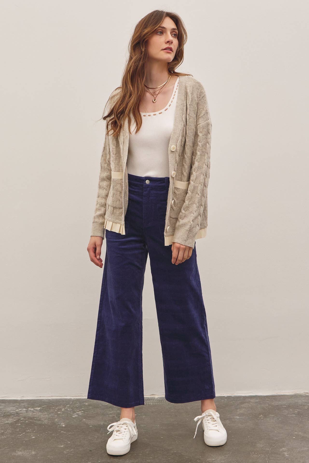 COZY CHIC WIDE LEG CORDUROY PANTS