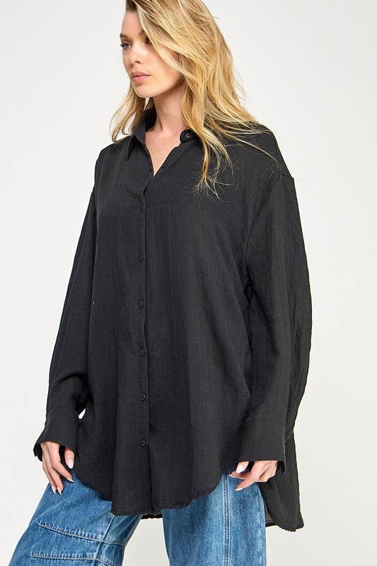 WASHED SUPER SOFT SEE THROUGH BUTTON DOWN SHIRTS