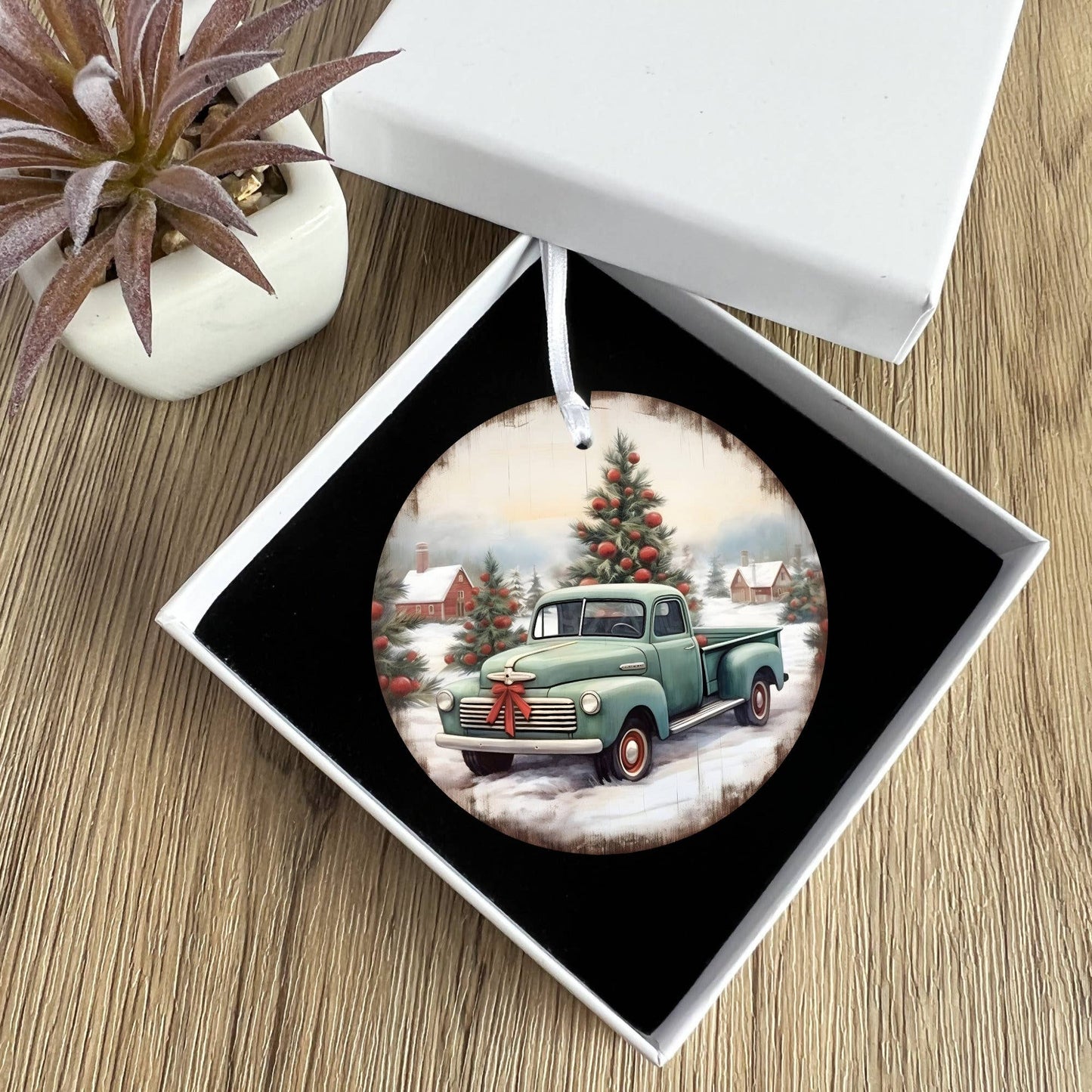 Vintage Ceramic Holiday Ornament Keepsake Gift Tag