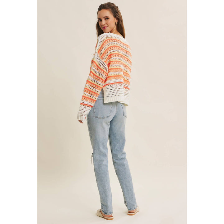 Bright Multi Stripe Crochet Top