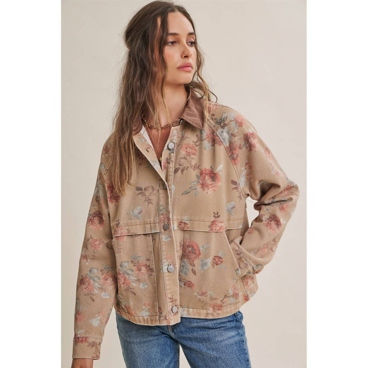 Wild Rose Vintage Floral Twill Jacket