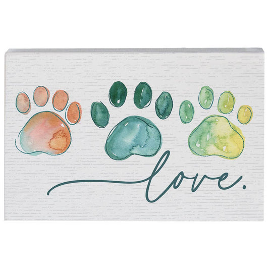 Colorful Paw Prints Love - Small Talk Rectangle