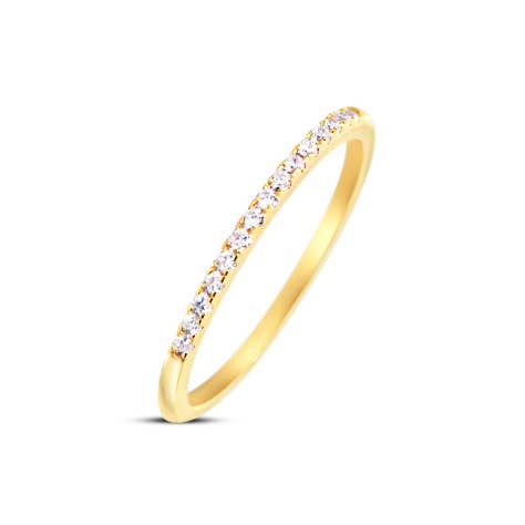 Micro Pave Stacking Band- White CZ