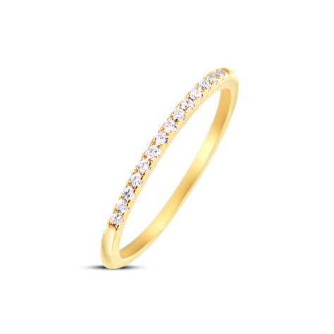 Micro Pave Stacking Band- White CZ