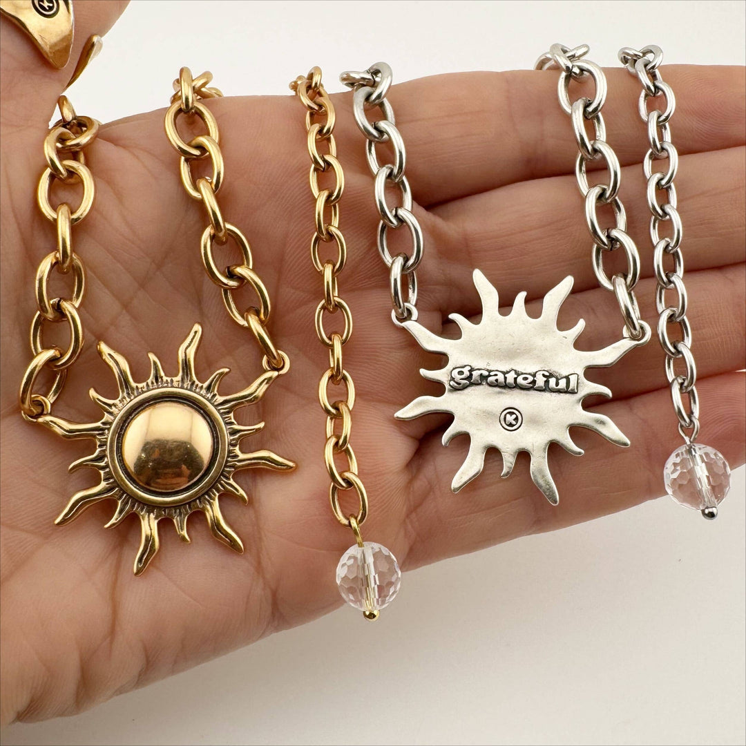 "Grateful" Sun Choker Necklace