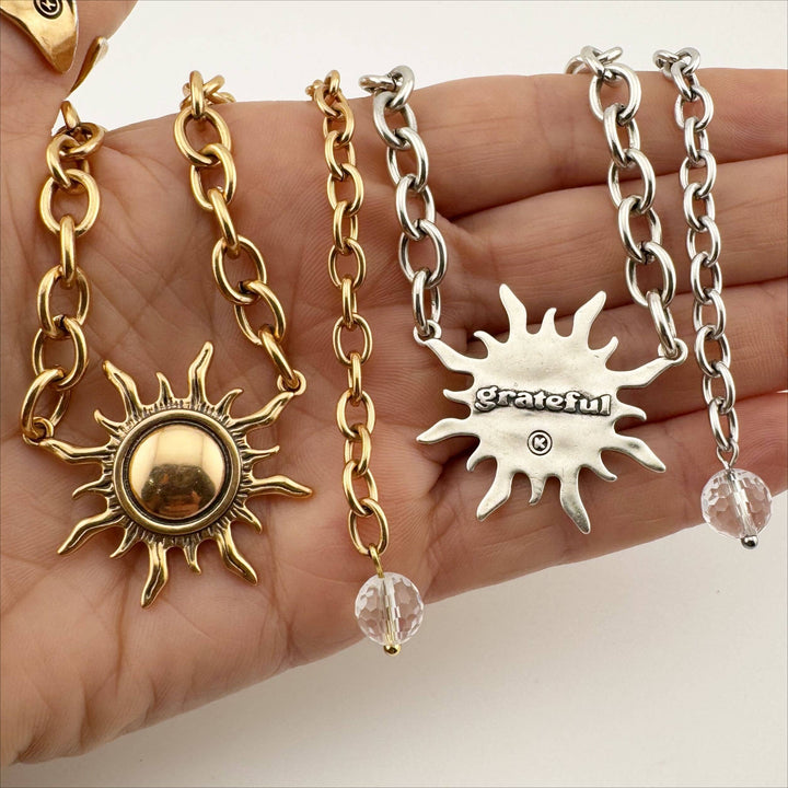 "Grateful" Sun Choker Necklace
