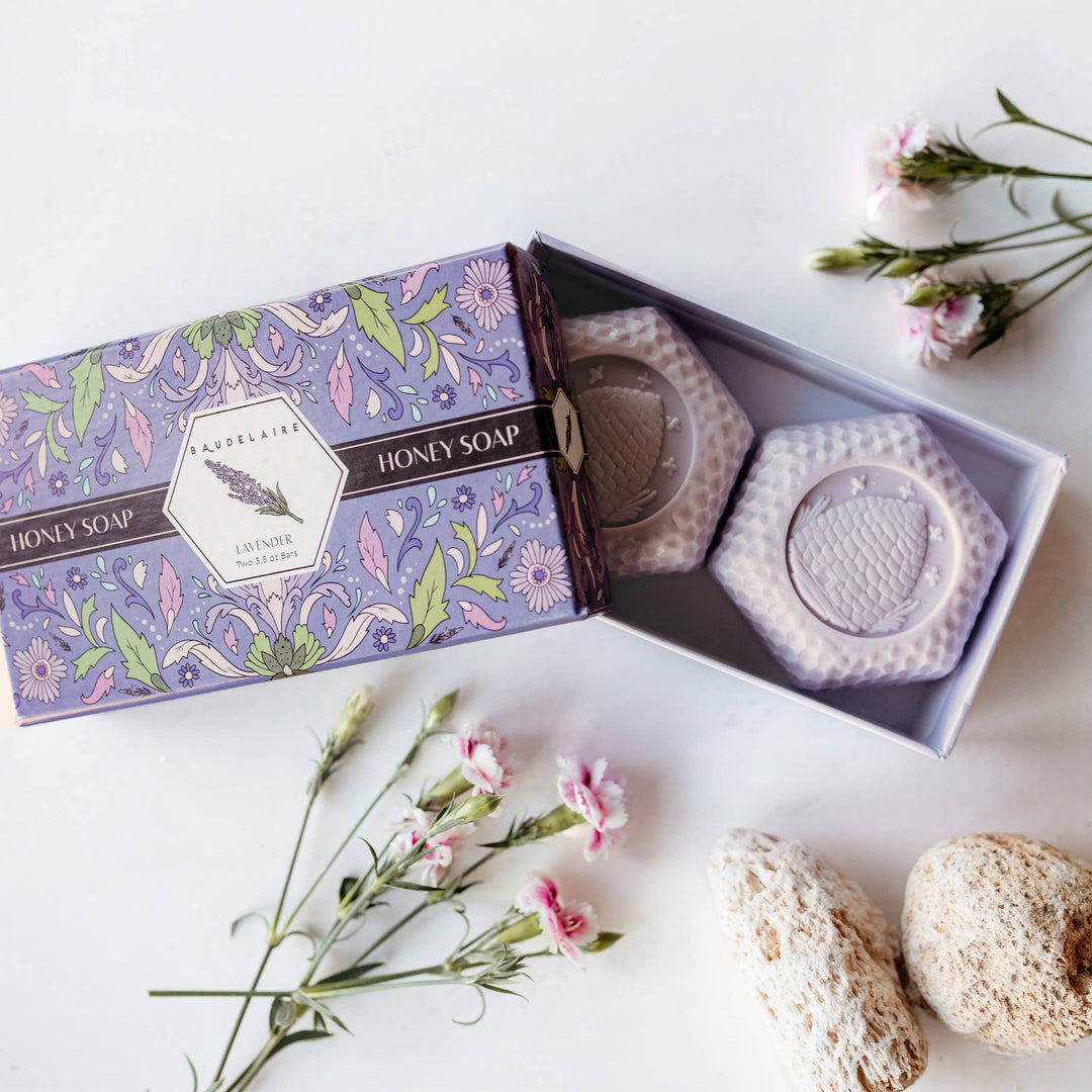 Lavender Honey Soap 3.5oz – 2 Bar Gift Box