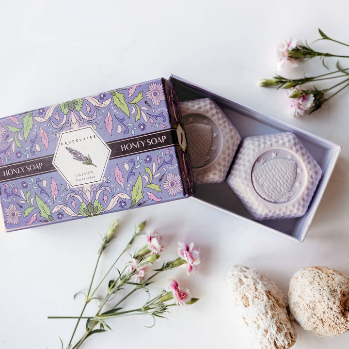 Lavender Honey Soap 3.5oz – 2 Bar Gift Box