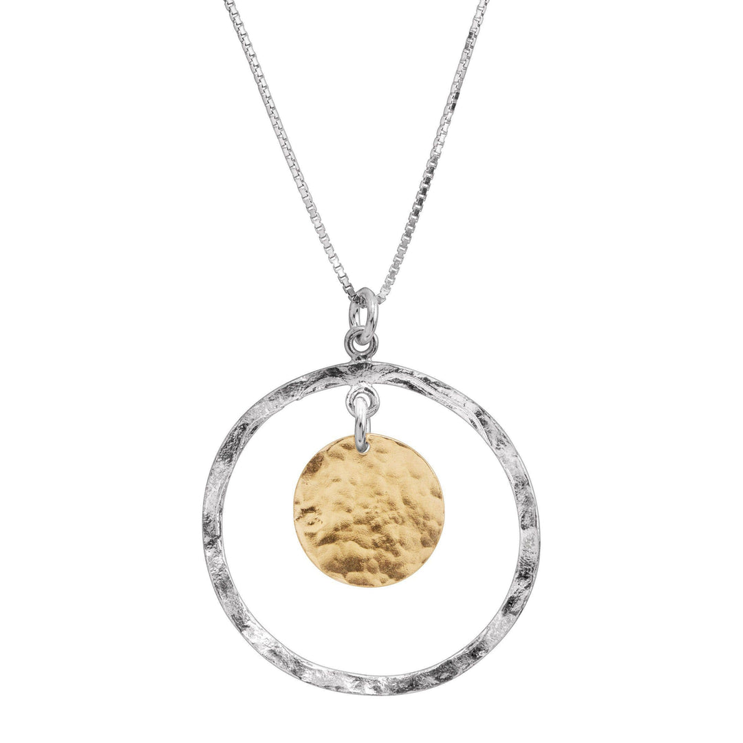 'Marbella' Disc Pendant in Sterling Silver
