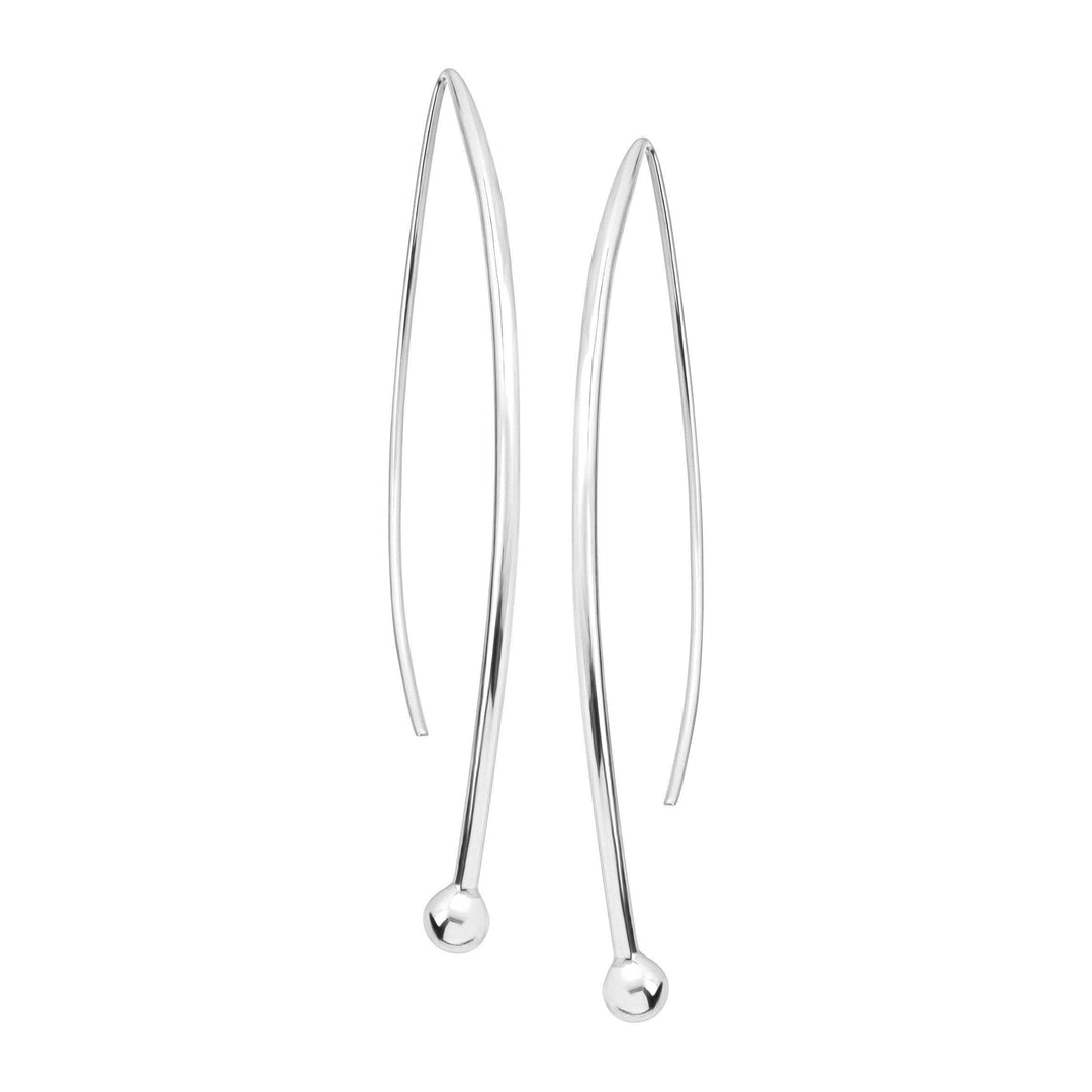 'Spheres on Wires' Drop Earrings in Sterling Silver