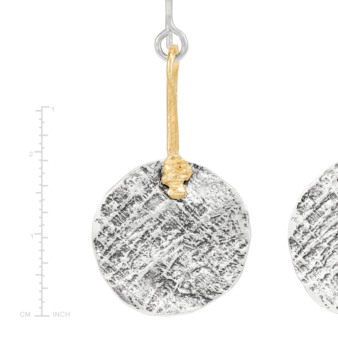 'Mastermind' Silver with 14K Gold Plating Earrings