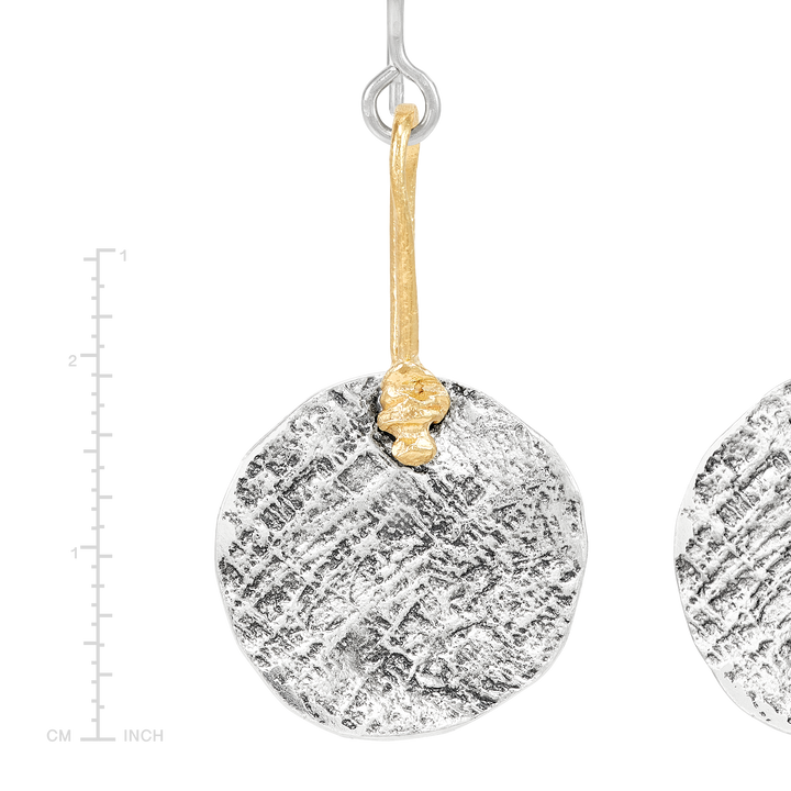'Mastermind' Silver with 14K Gold Plating Earrings