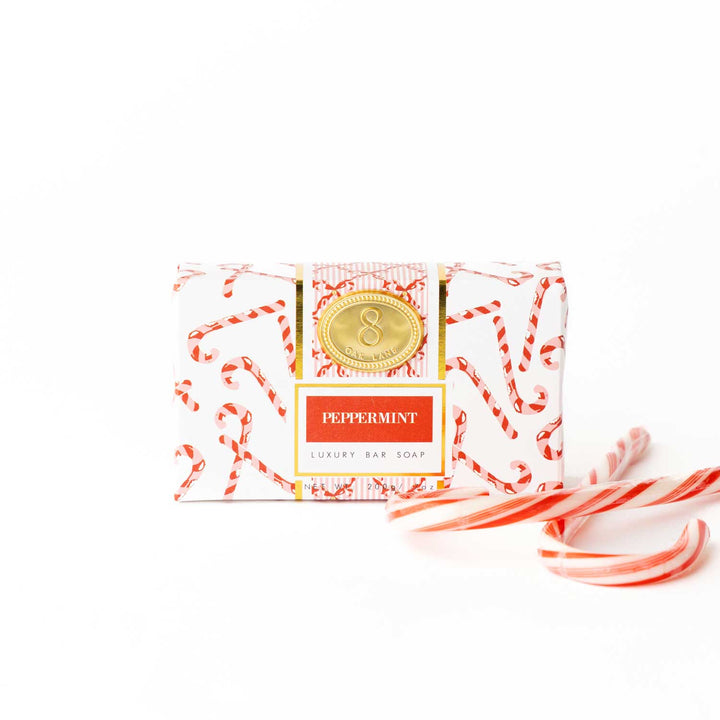 Peppermint Candy Cane Wrapped Bar Soap