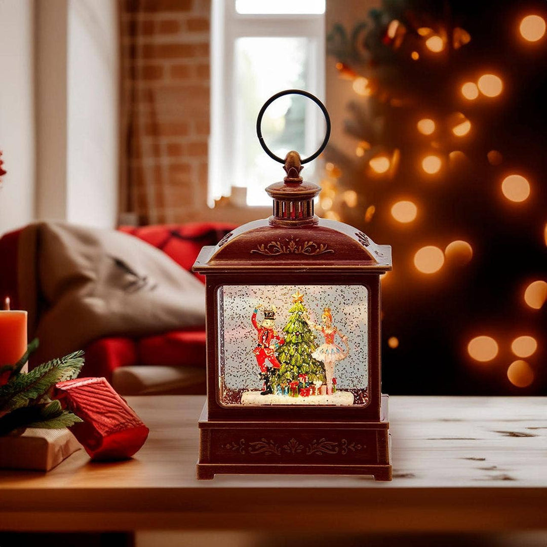 8"B/O LIT NUTCRACKER SWRL WATR LANTERN