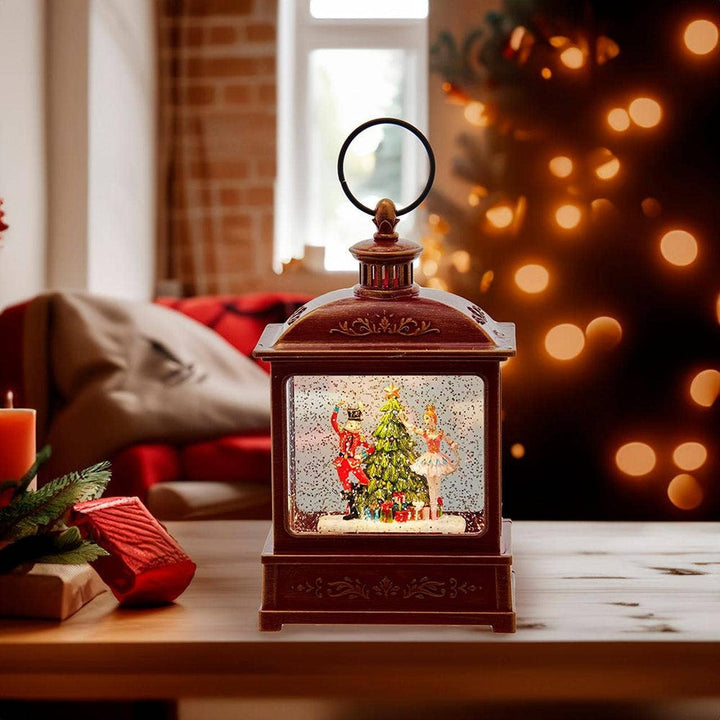 8"B/O LIT NUTCRACKER SWRL WATR LANTERN