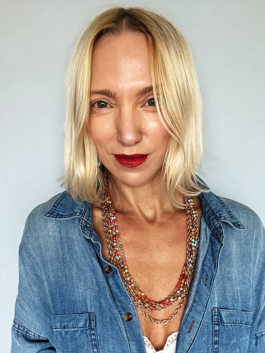 Multistrand Beaded & Chain Layering Necklace