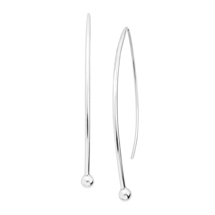 'Spheres on Wires' Drop Earrings in Sterling Silver