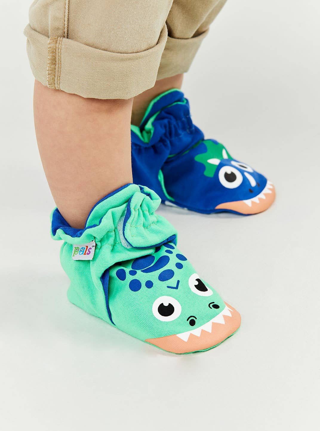 T-Rex & Triceratops Dinosaurs Non-Slip Baby Booties