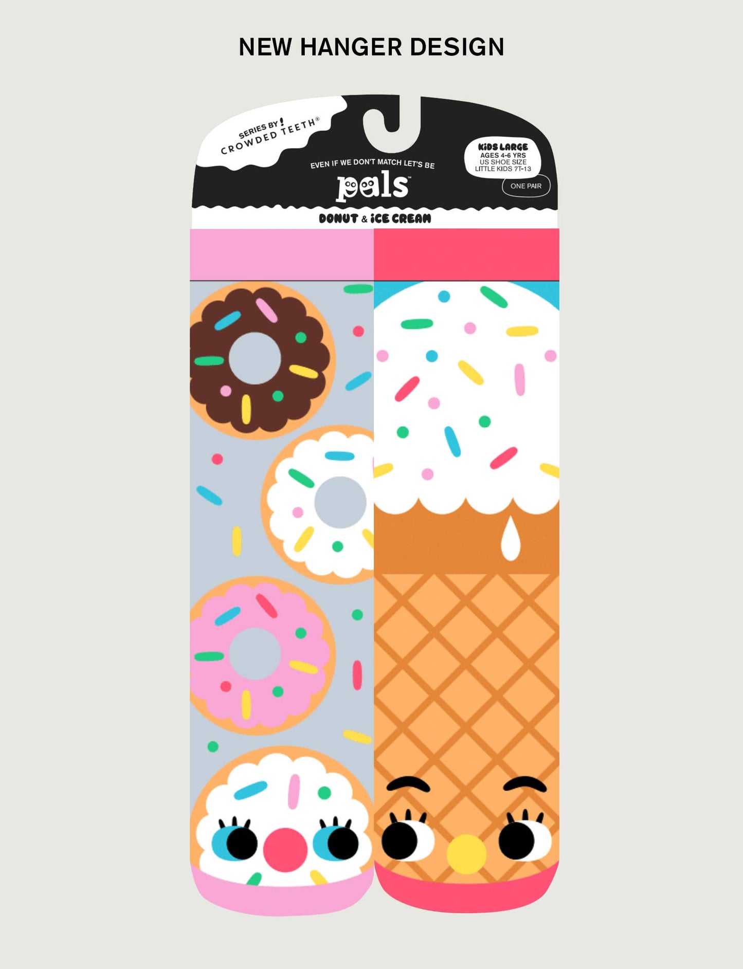 Donut & Ice Cream Mismatched Non-Slip Kids Socks