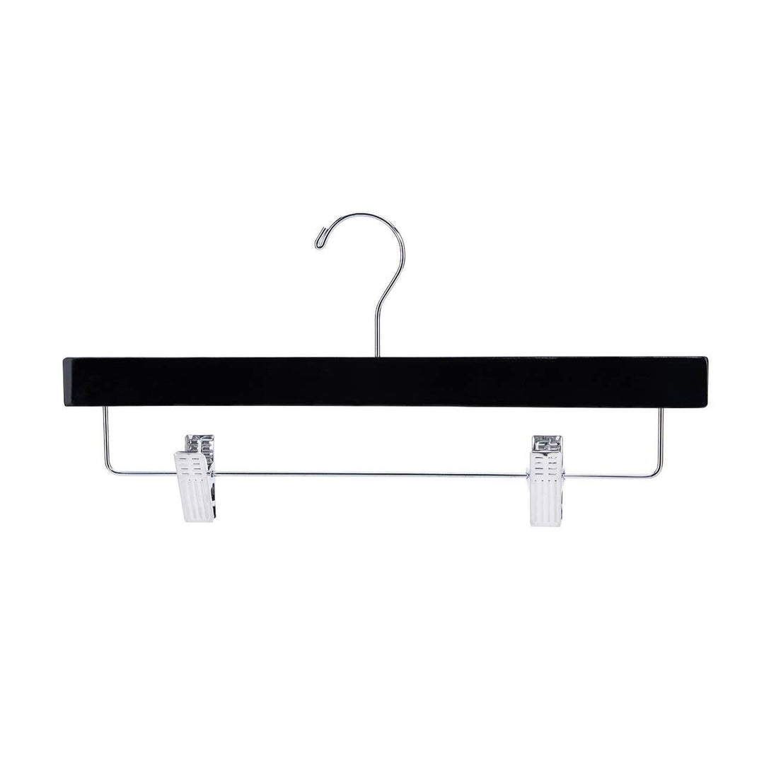 14" Black Wood Skirt and Pants Hangers - Case of 50