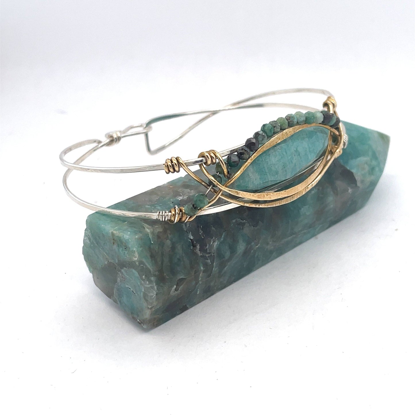 Amazonite Eye Cuff Bracelet B379