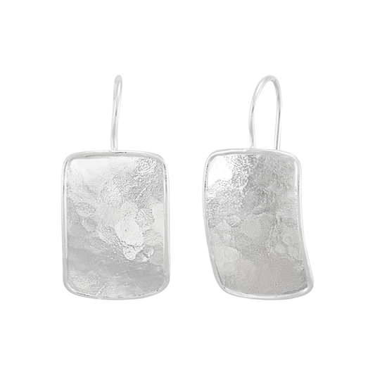 'Shiny Plates' Sterling Silver Drop Earrings