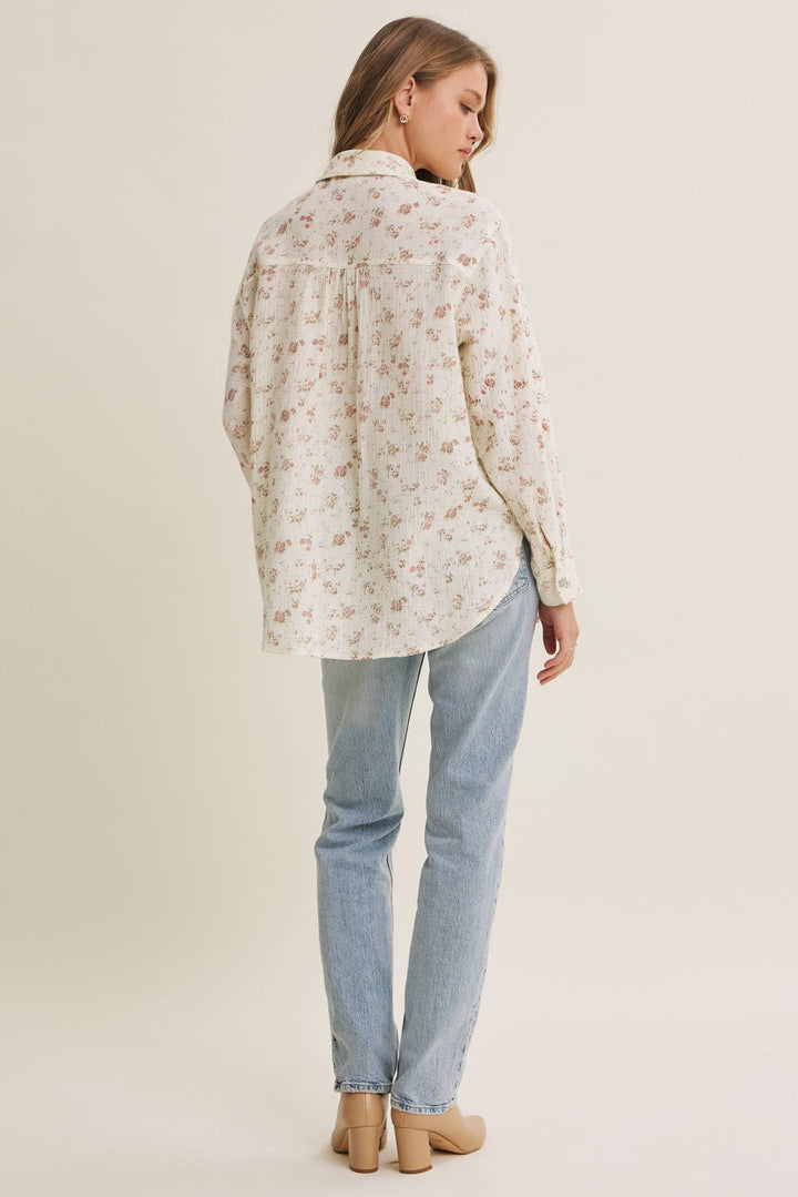 Floral Cotton Gauze Button-Up – Effortless Everyday Style
