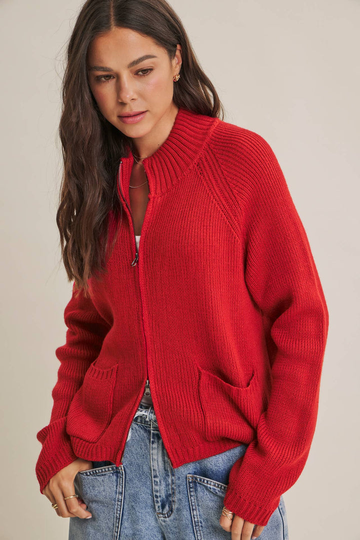 The Parker Two-Way Zip Sweater Jacket