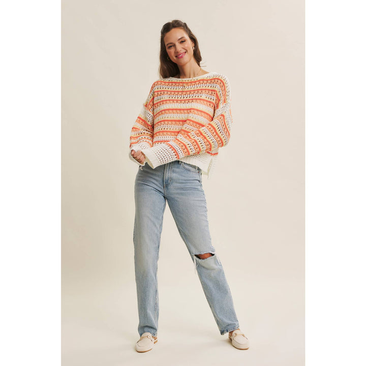 Bright Multi Stripe Crochet Top